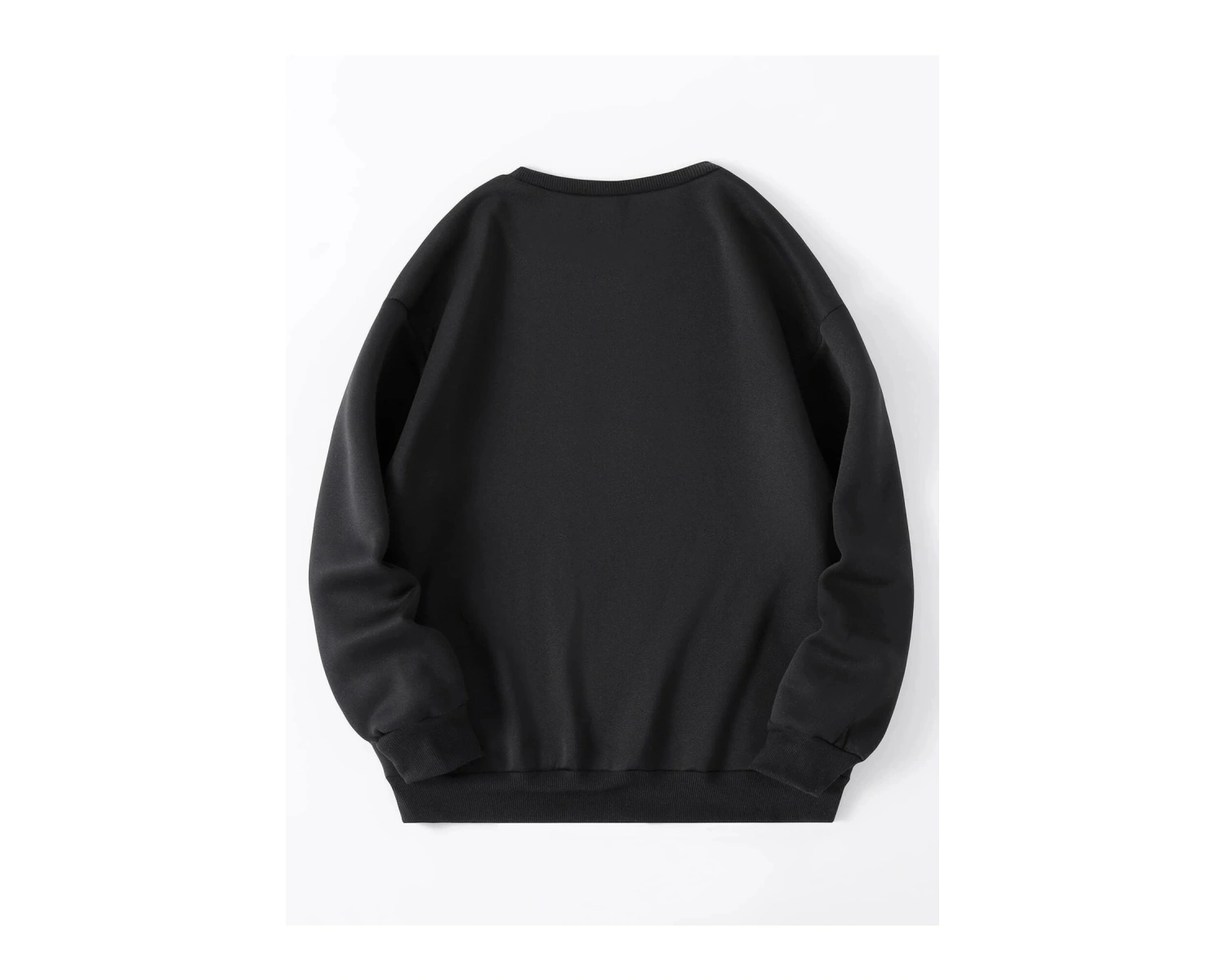 Unisex Belief Baskılı Oversize Bisiklet Yaka Sweatshirt Siyah