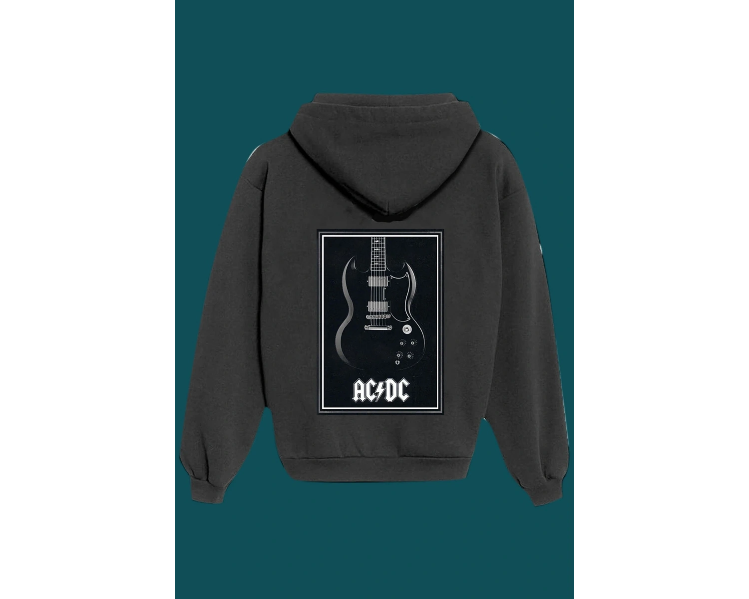 Unisex Beyaz Ac-dc Sırt Baskılı Sweatshirt