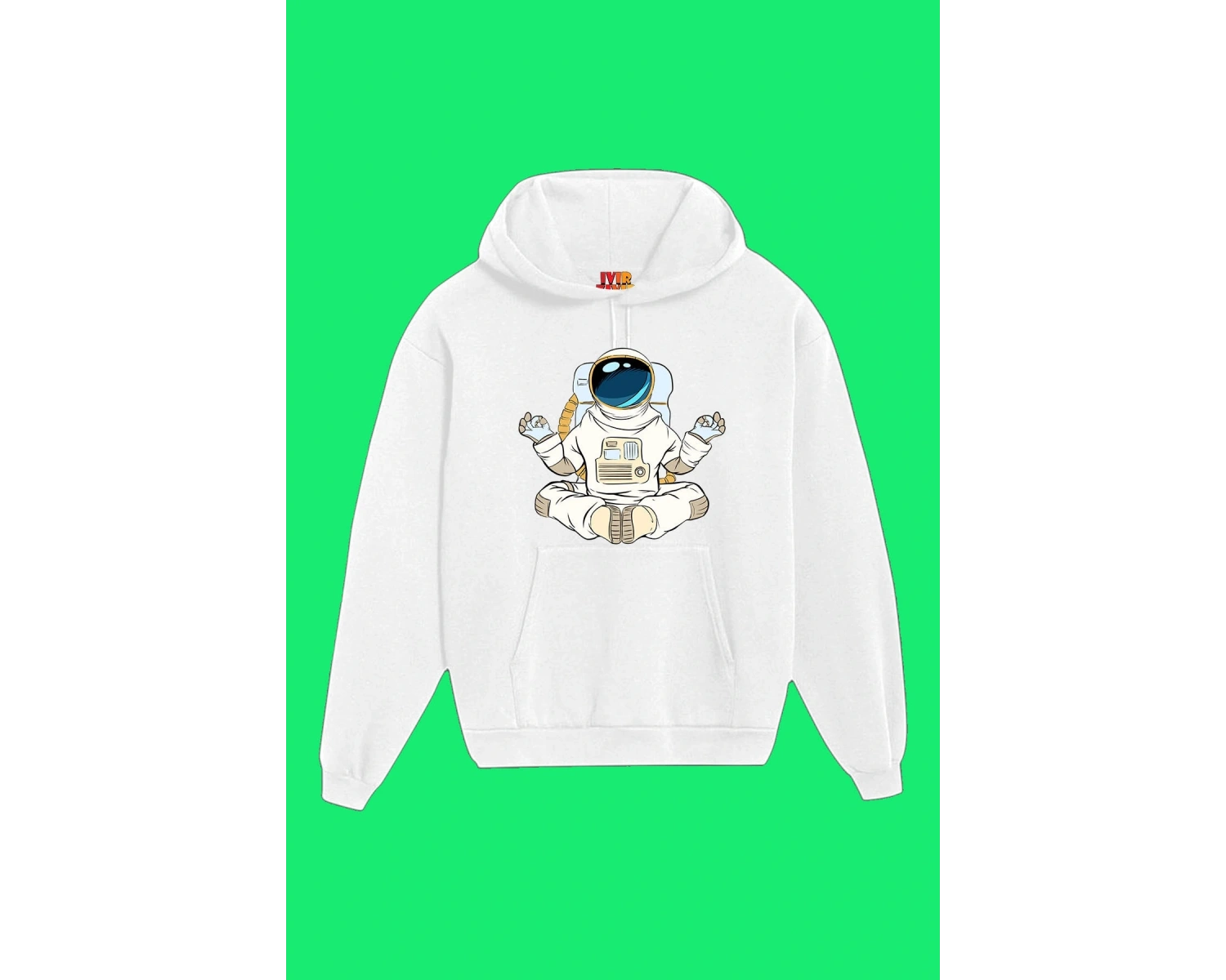 Unisex Beyaz Astronot Baskılı Sweatshirt