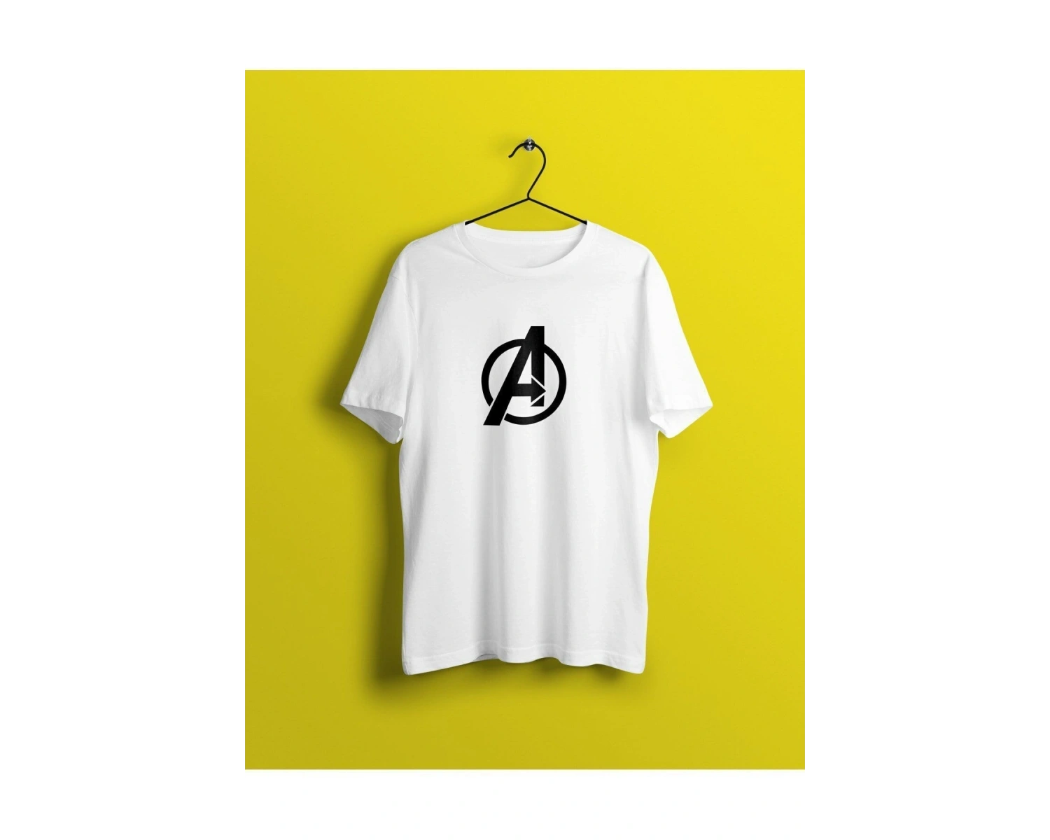 Unisex Beyaz Avengers Baskılı T-shirt