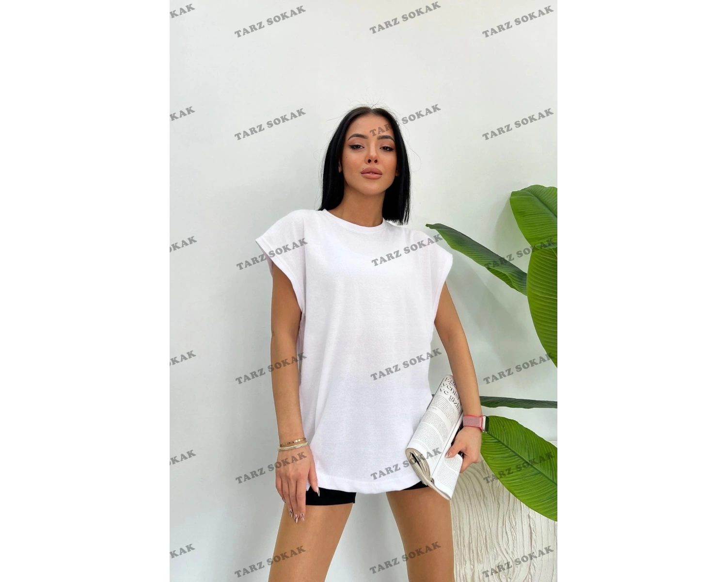 Unisex  Beyaz Basketçi Sıfır Kol Bisiklet Yaka Oversize Salaş Basic Kolsuz