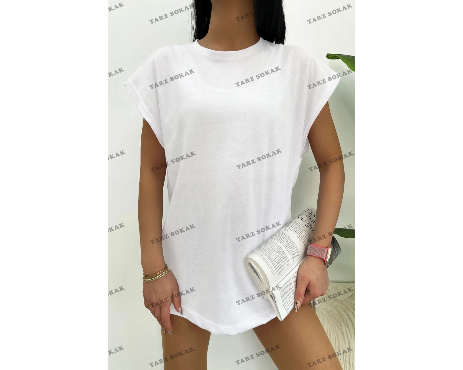 Unisex  Beyaz Basketçi Sıfır Kol Bisiklet Yaka Oversize Salaş Basic Kolsuz