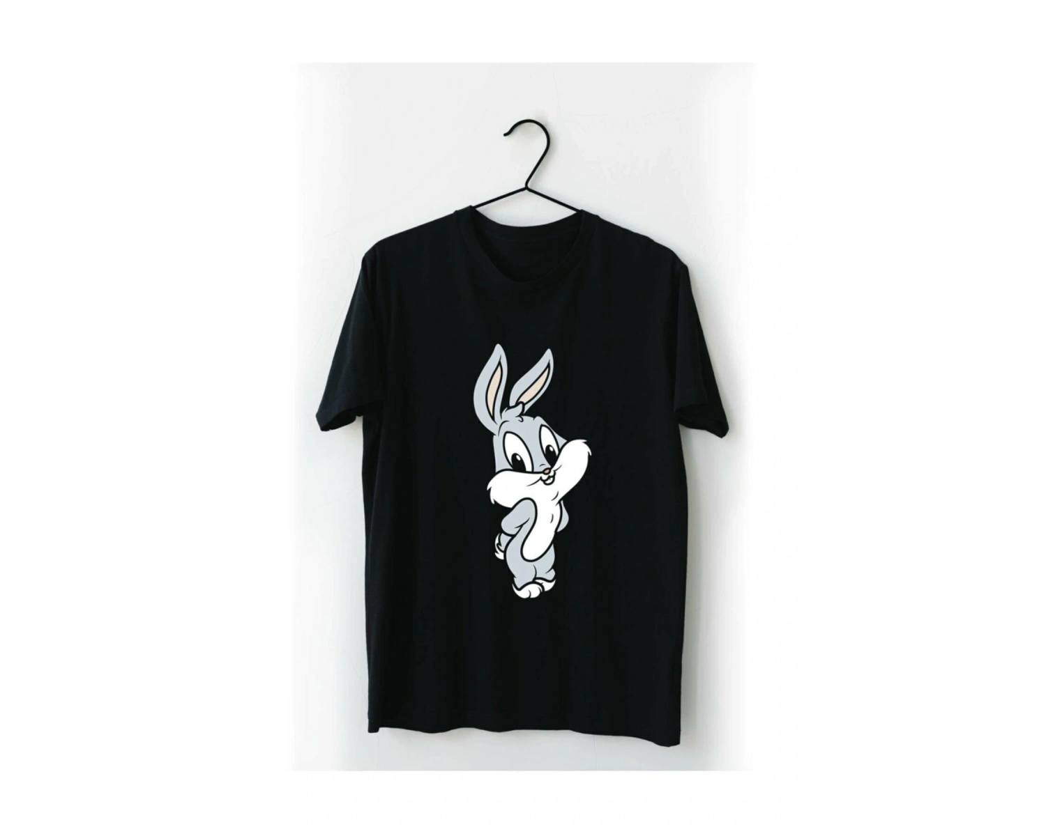 Unisex Beyaz Bugs Bunny Baskılı T-shirt