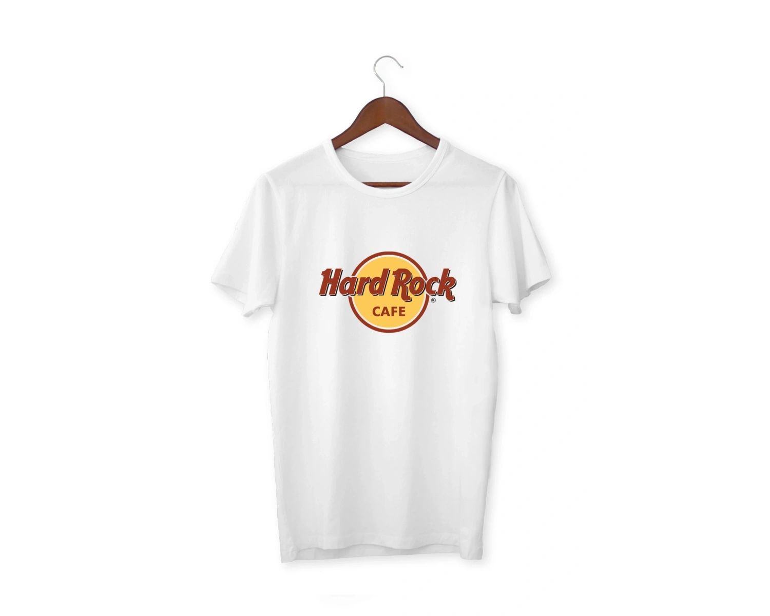 Unisex Beyaz Hardrock Baskılı T-shirt