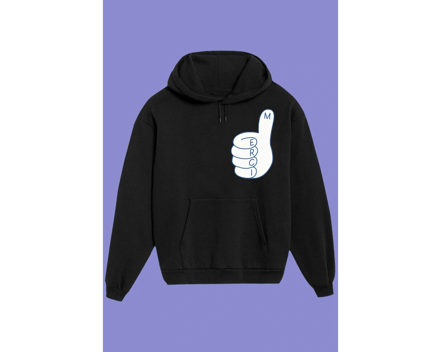 Unisex Beyaz Merci Baskılı Sweatshirt