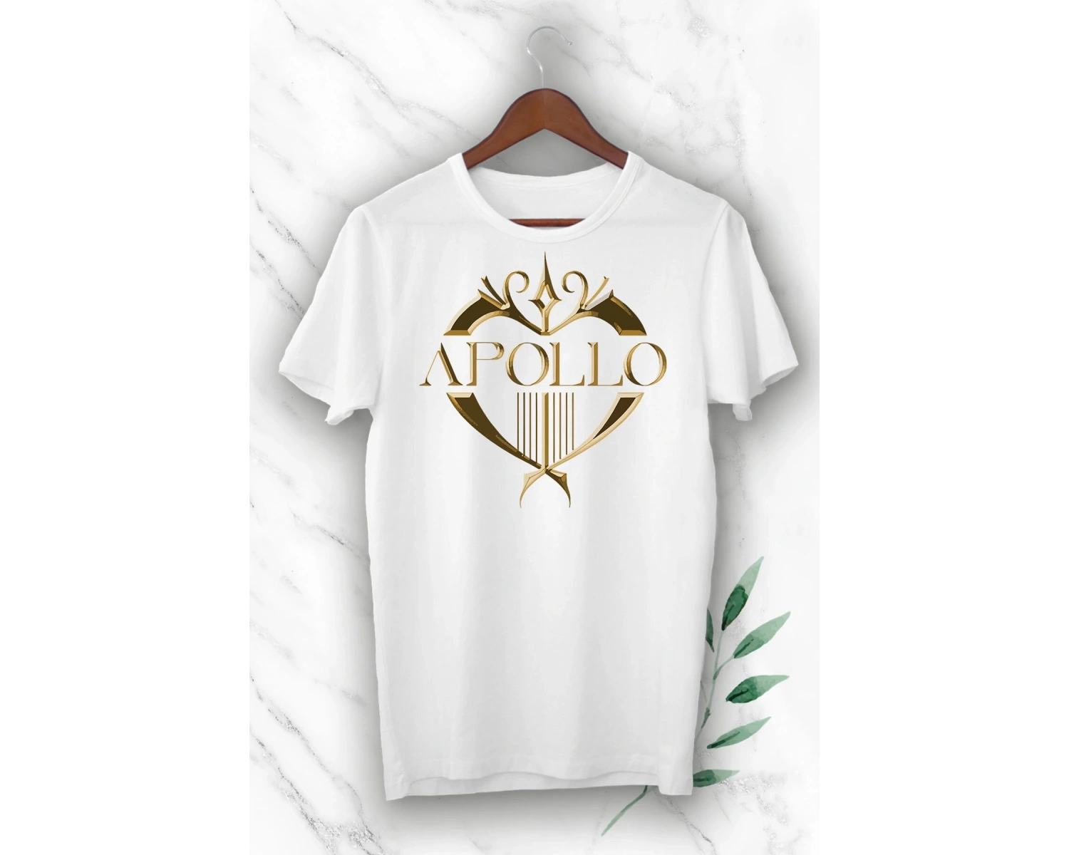 Unısex Beyaz Mitoloji Sanatların Tanrısı Apollo Baskılı Tişört