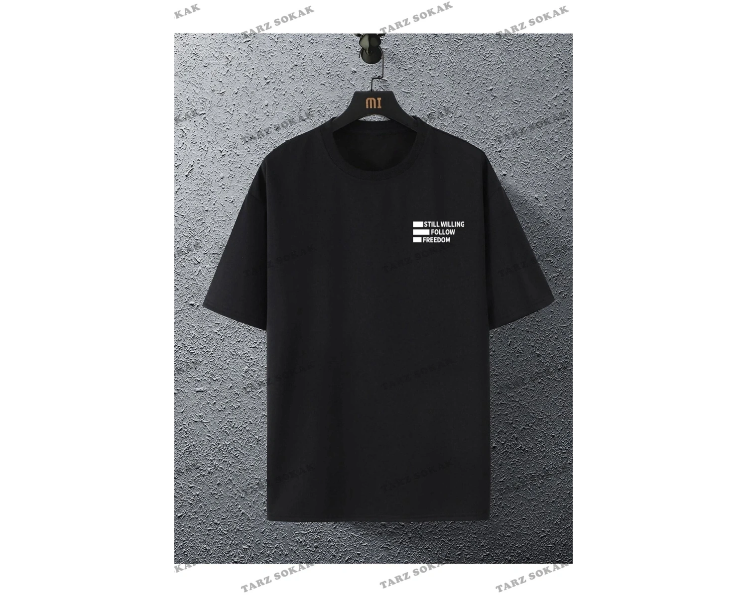 Unisex Beyaz Oversiz Still Follow Freedom Baskılı Örme