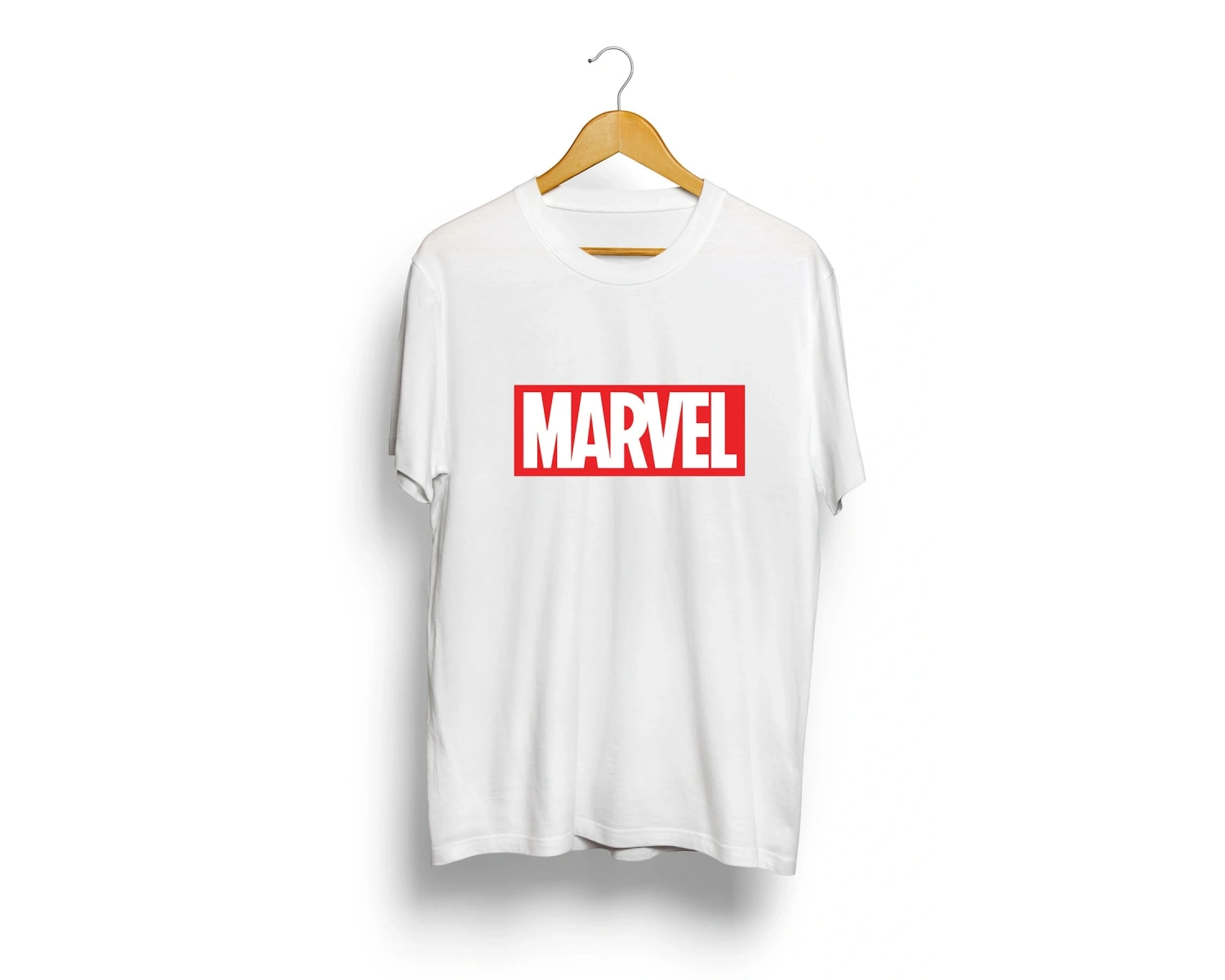 Unisex Beyaz Oversize Marvel Baskılı T-shirt