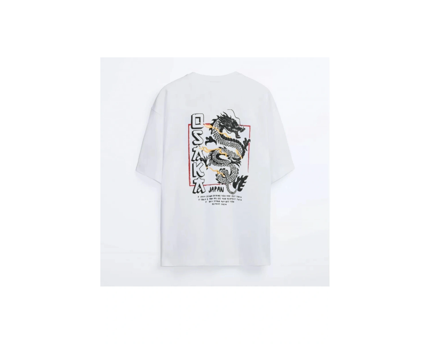 Unisex Beyaz Oversize T-shirt Baskılı Osaka Tişört