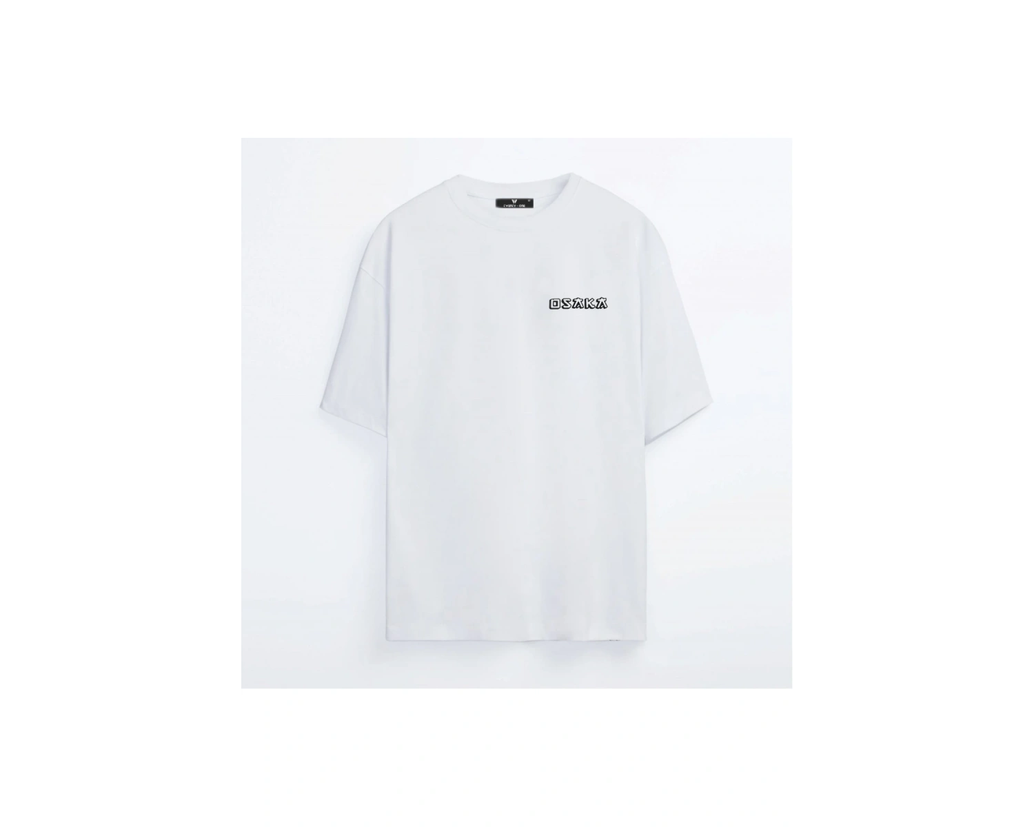 Unisex Beyaz Oversize T-shirt Baskılı Osaka Tişört