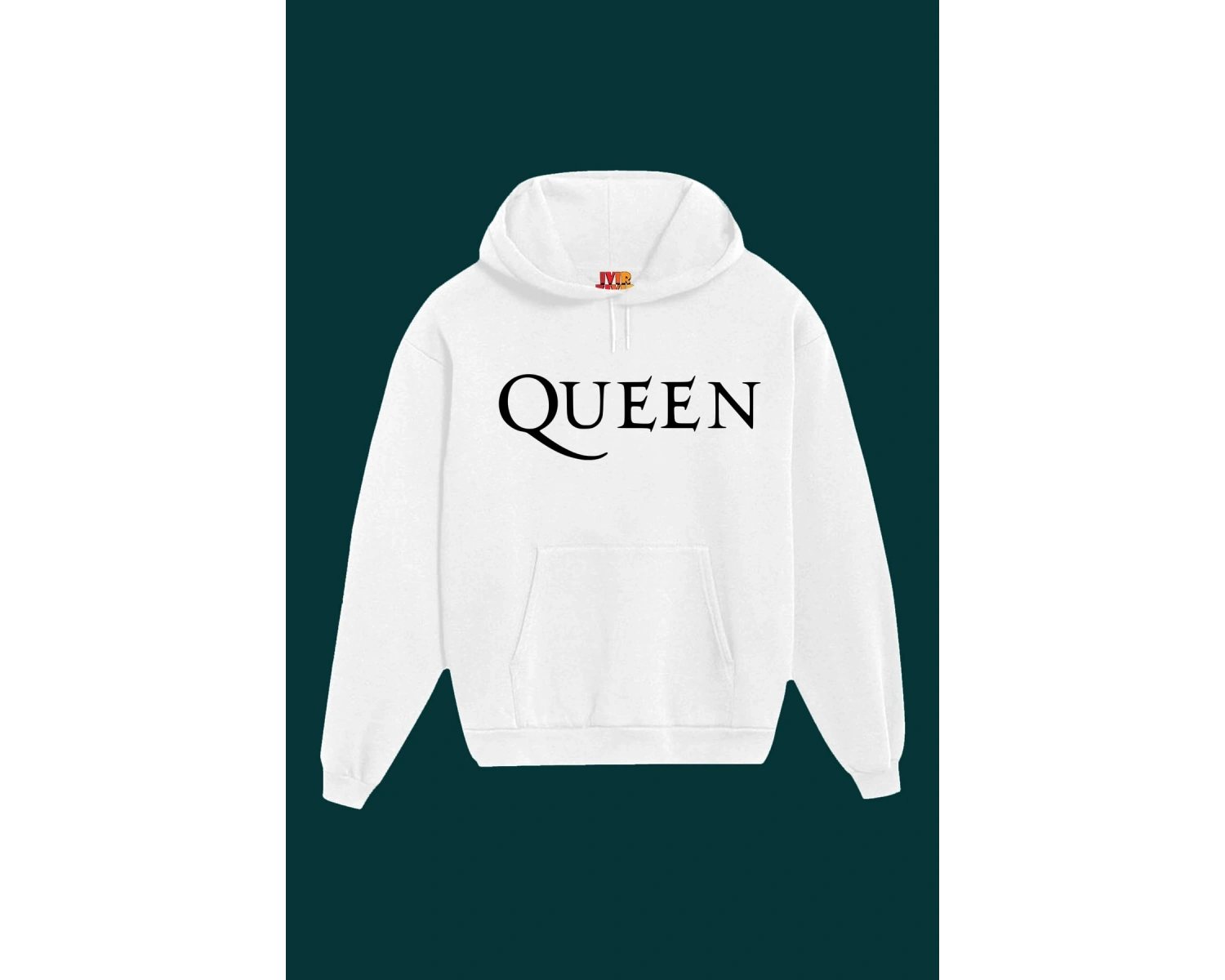 Unisex Beyaz Queen Baskılı Sweatshirt