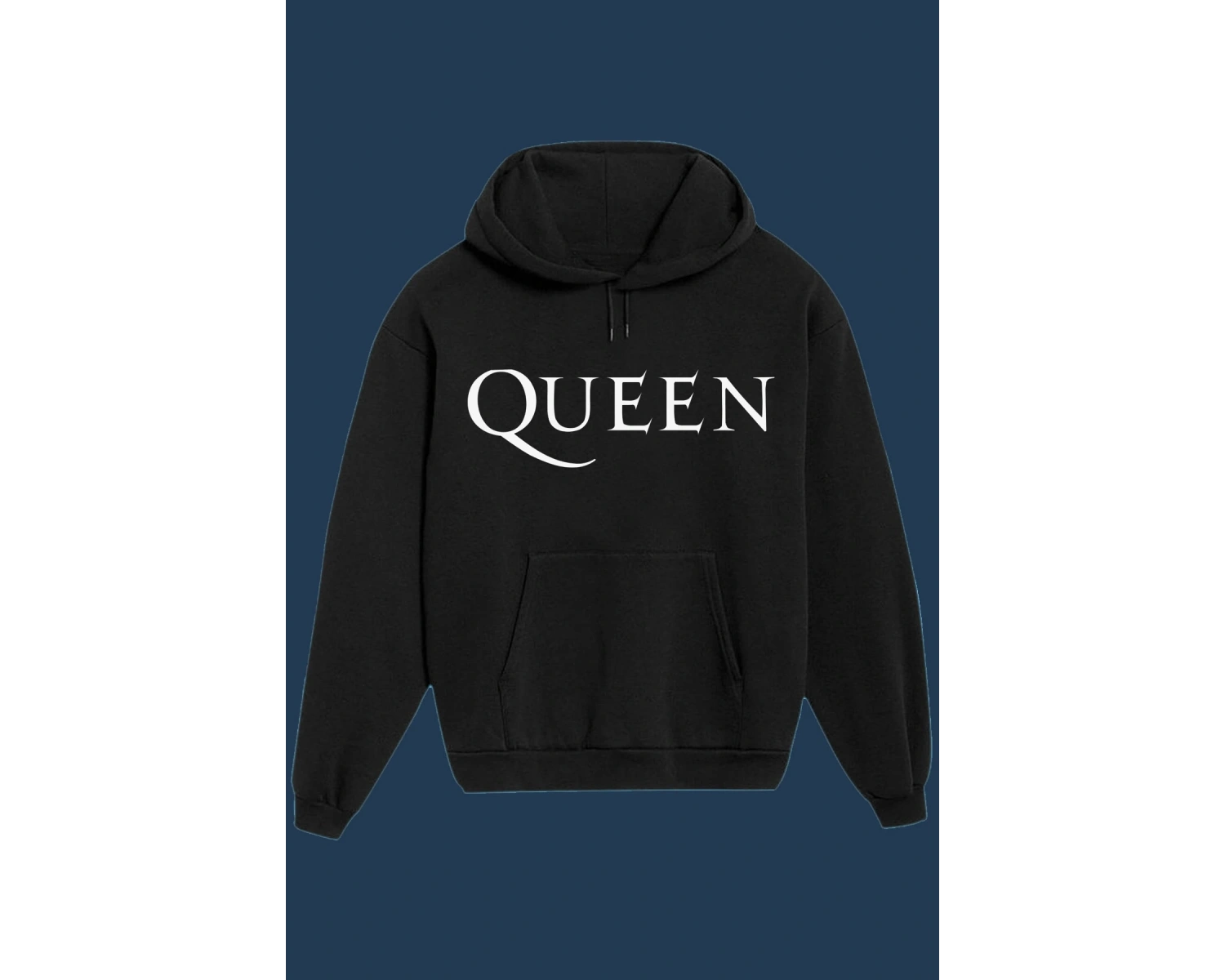 Unisex Beyaz Queen Baskılı Sweatshirt
