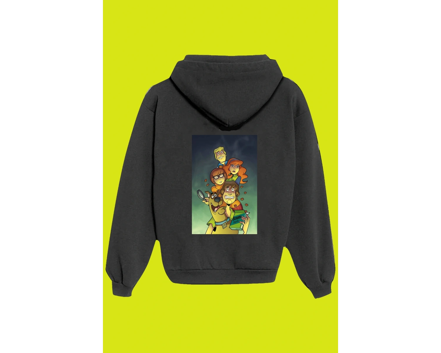 Unisex Beyaz Scooby Doo Sırt Baskılı Sweatshirt