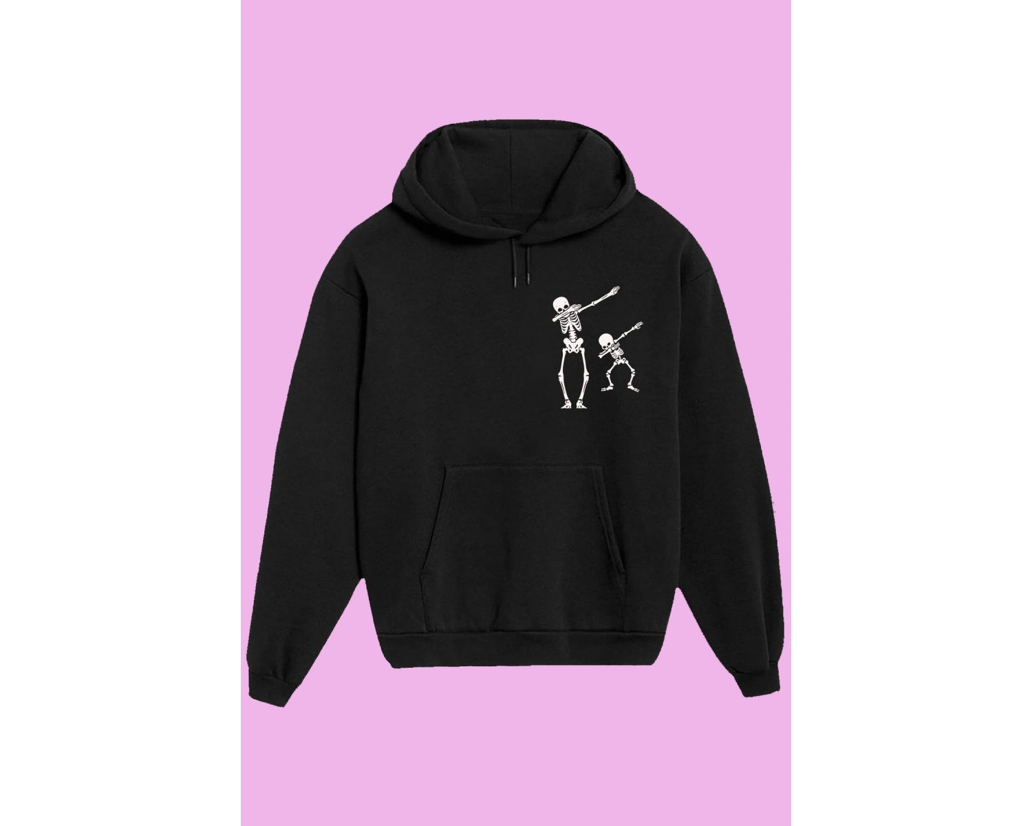 Unisex Beyaz Skull Sırt Baskılı Sweatshirt