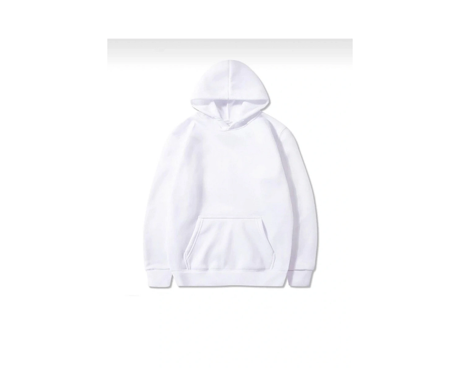 Unisex Beyaz Slim Fit Iç Komple Şardonlu Kapüşonlu Sweatshirt