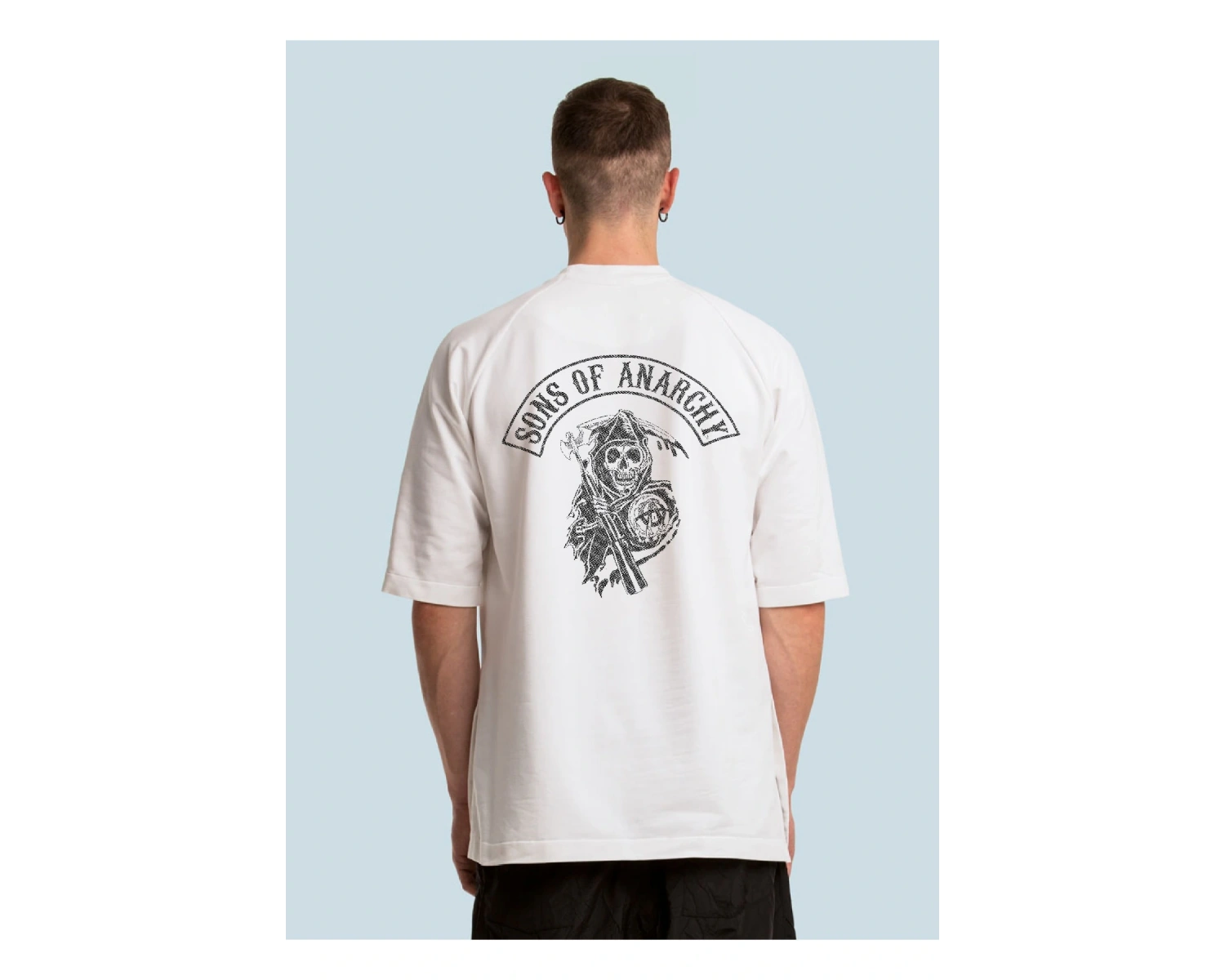 Unisex Beyaz Sons Of Anarchy Samcro Oversize Tişört