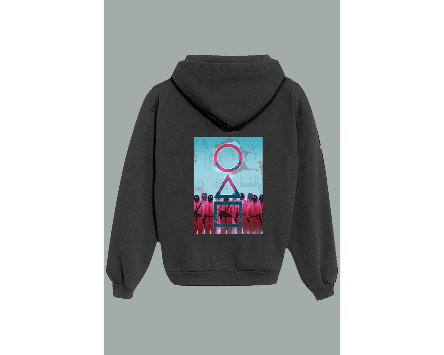 Unisex Beyaz Squid Game Sırt Baskılı Sweatshirt