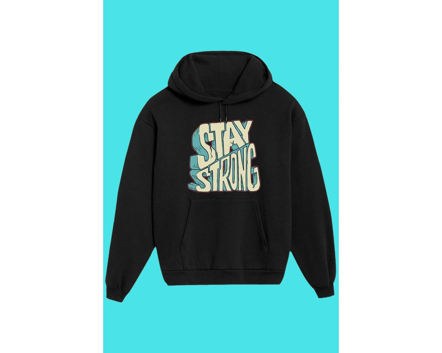Unisex Beyaz Stay Strong Baskılı Sweatshirt