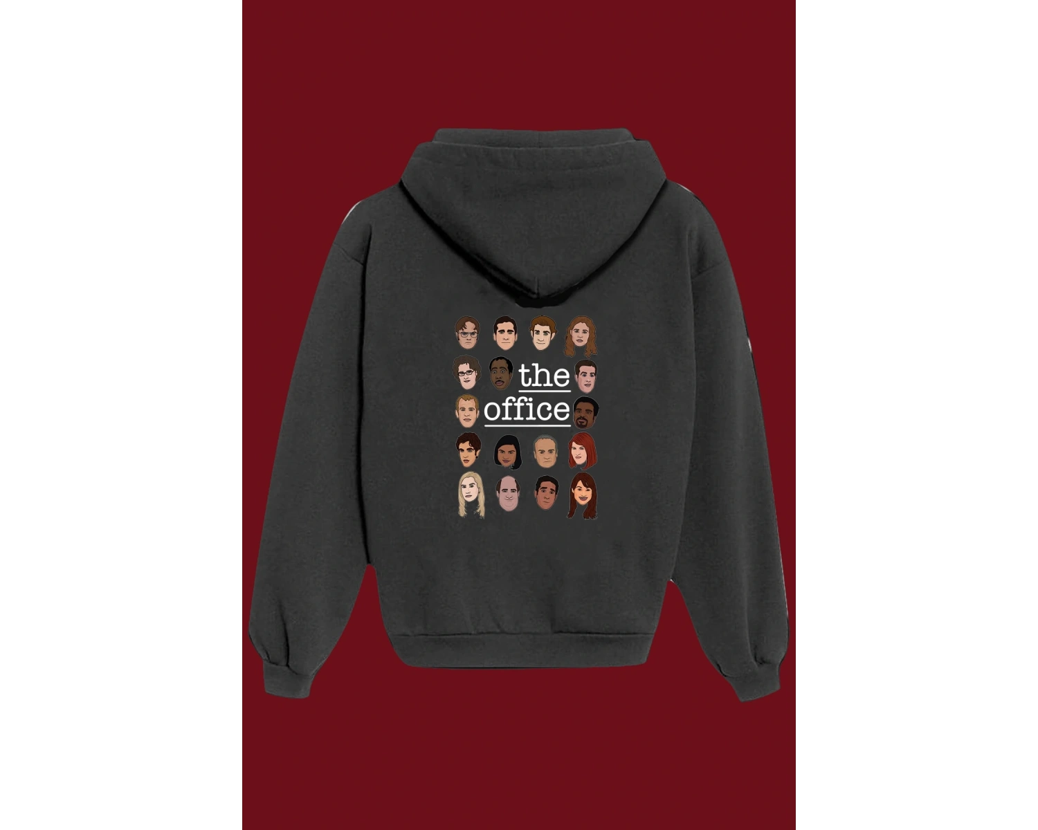 Unisex Beyaz The Office Sırt Baskılı Sweatshirt