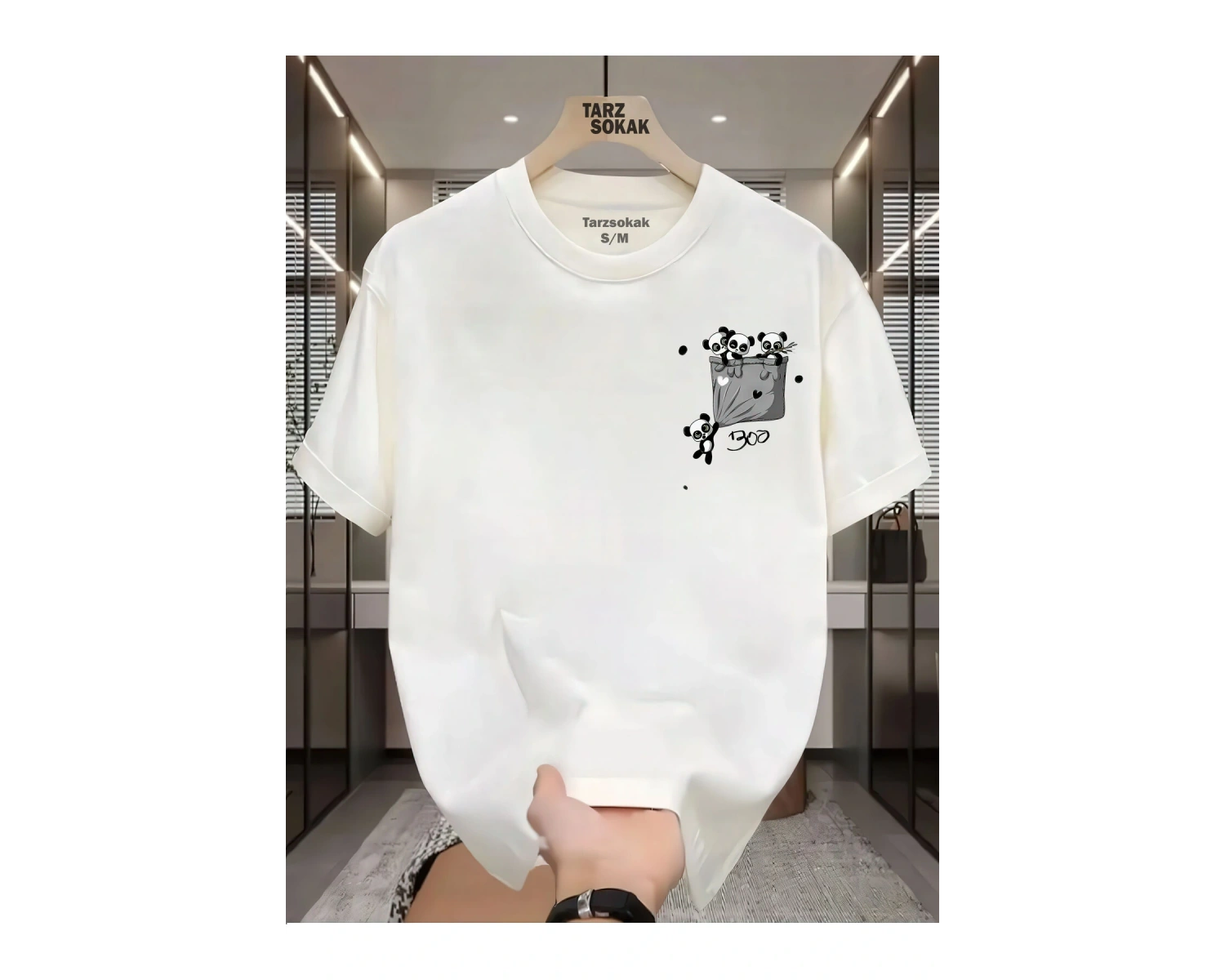 UNİSEX Boo Minimalis Baskı T-shirt