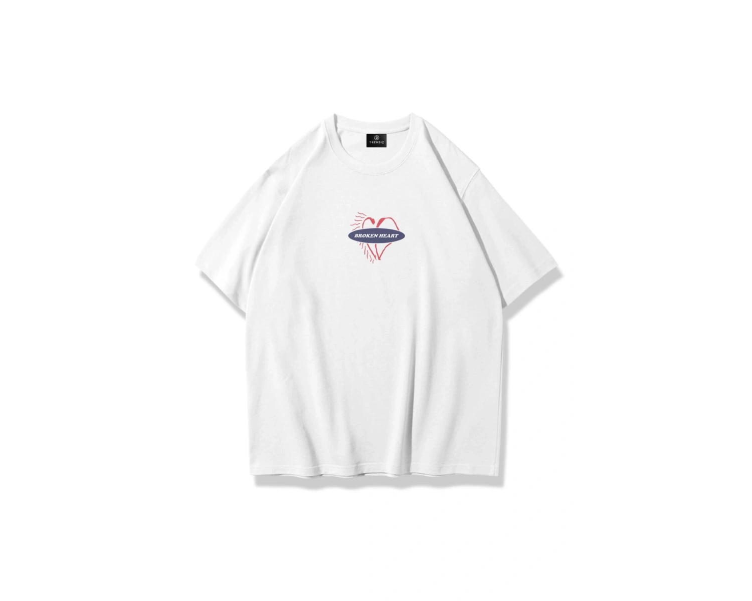 Unisex Broken Heart Tshirt Beyaz