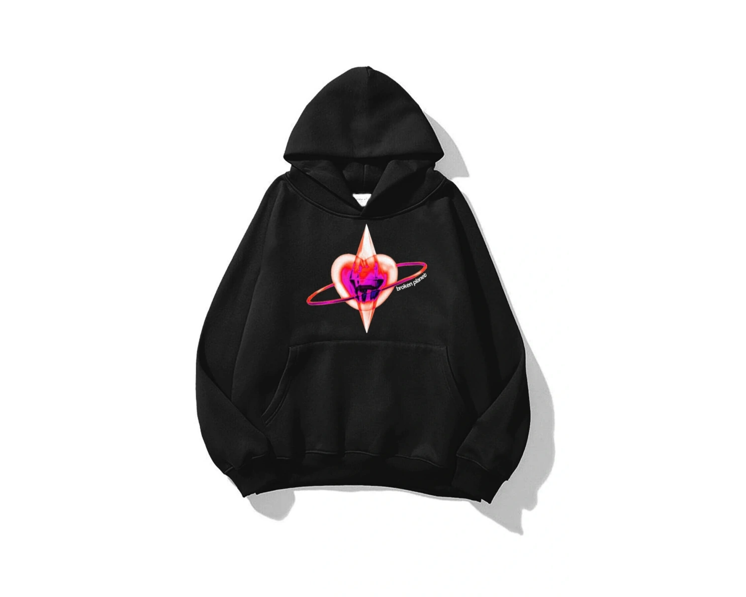 Unisex Broken Planet Sweatshirt Hoodie Siyah