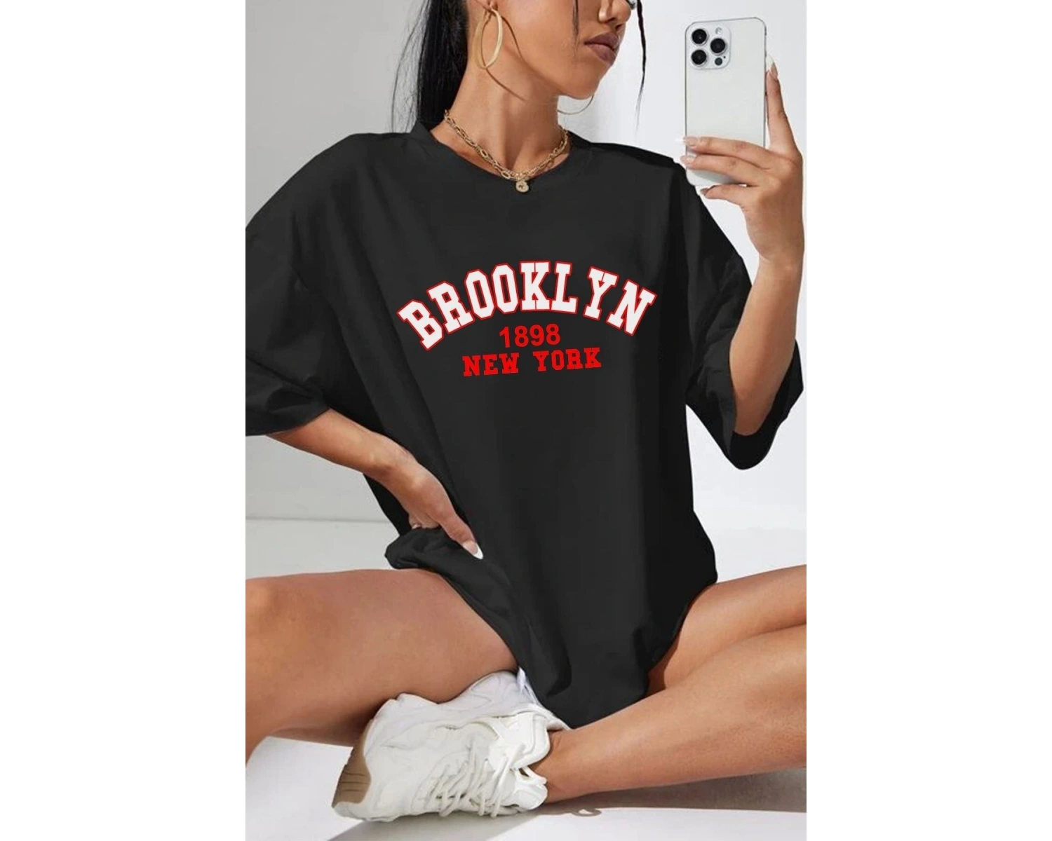 Unisex Brooklyn Baskılı Tshirt