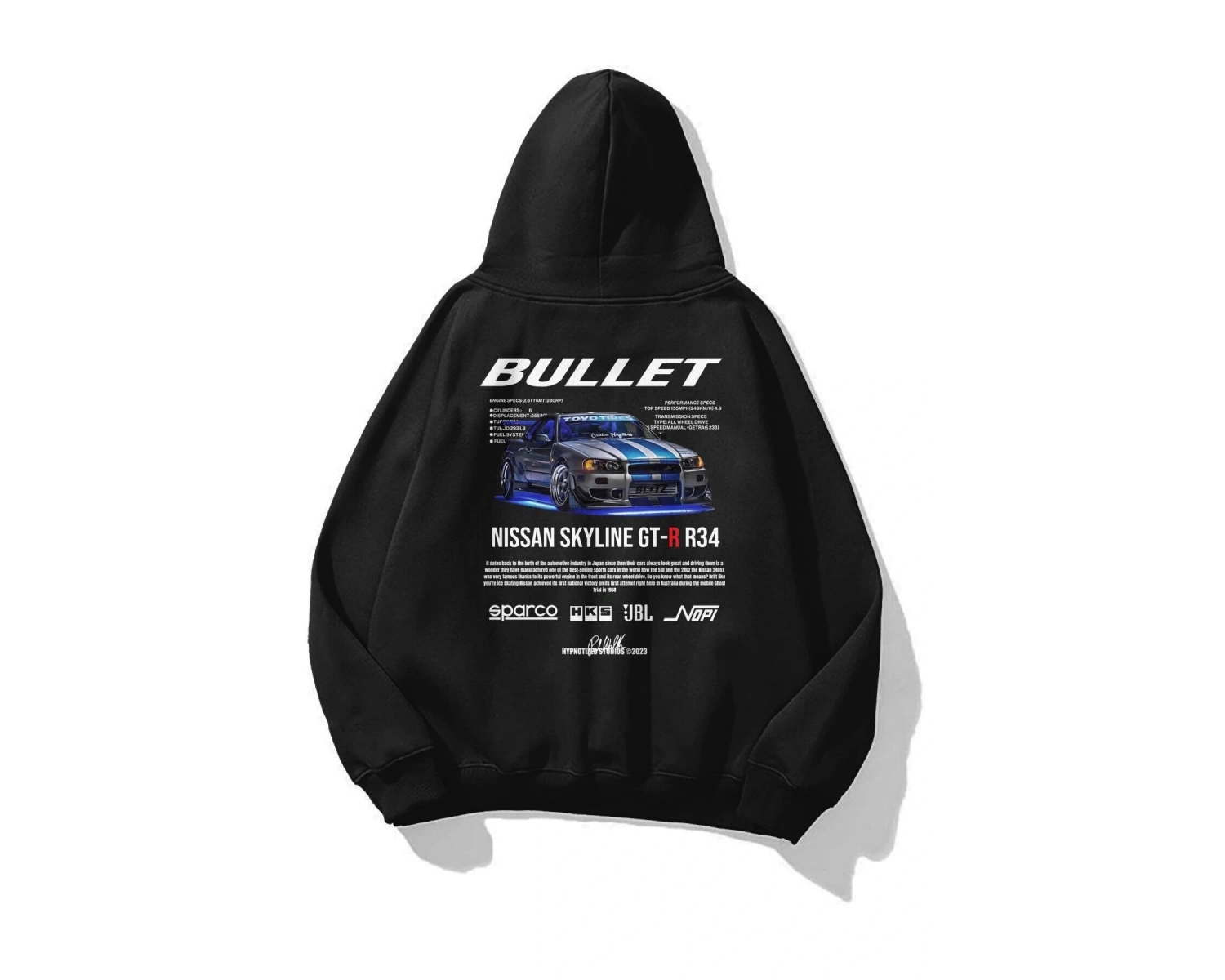 Unisex Bullet Fast and Furious Sweatshirt Siyah