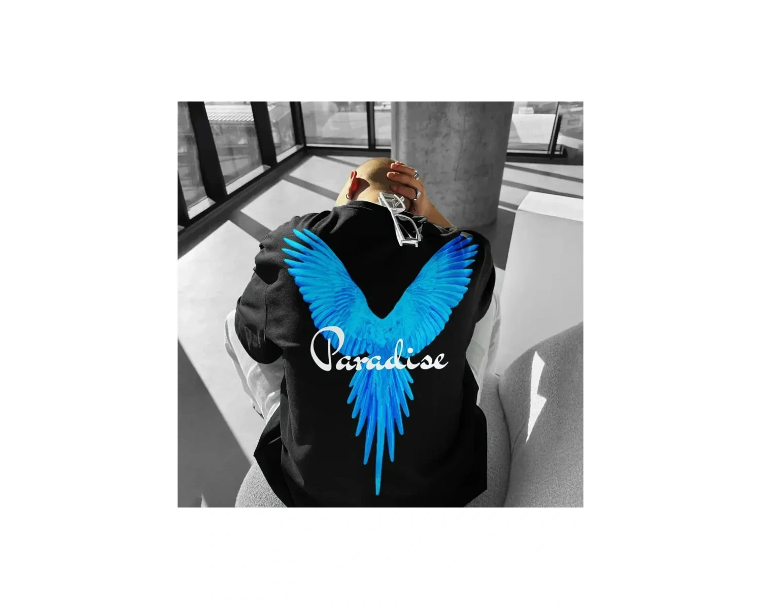 Unisex Büyük Beden Paradise Baskılı Oversize