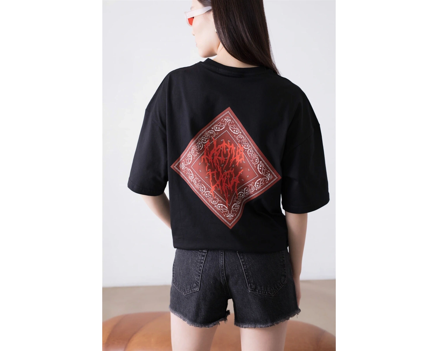 Unisex Cactus Jack Bandana Siyah Tshirt