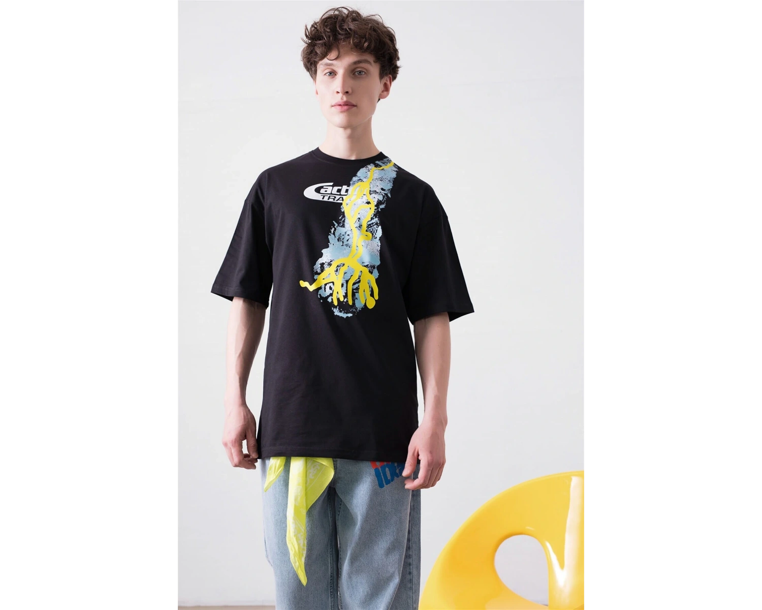 Unisex Cactus Trails Siyah Tshirt