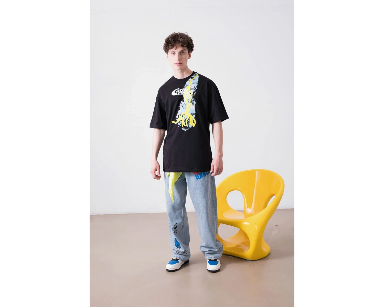 Unisex Cactus Trails Siyah Tshirt