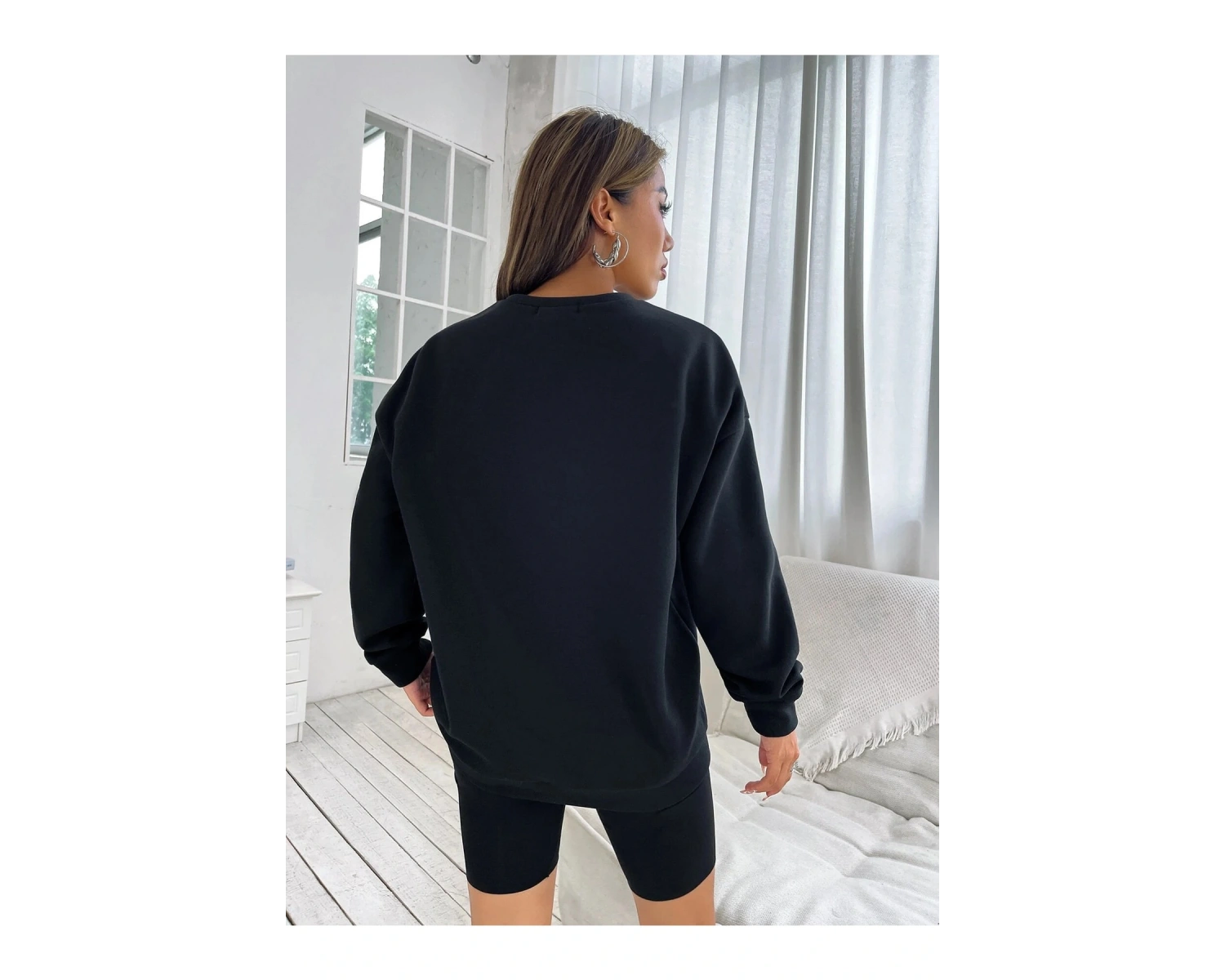 Unisex Calıfornia Baskılı Kapüşonlu Sweatshirt Beyaz