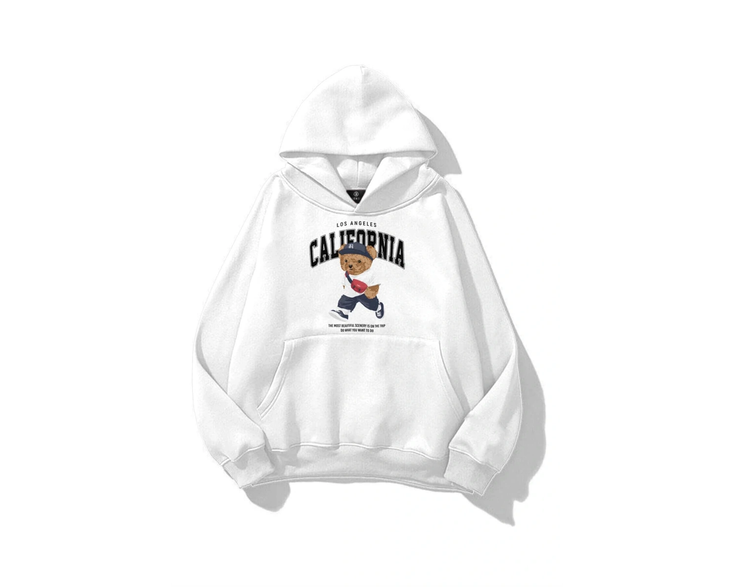 Unisex California Bear Sweatshirt Beyaz