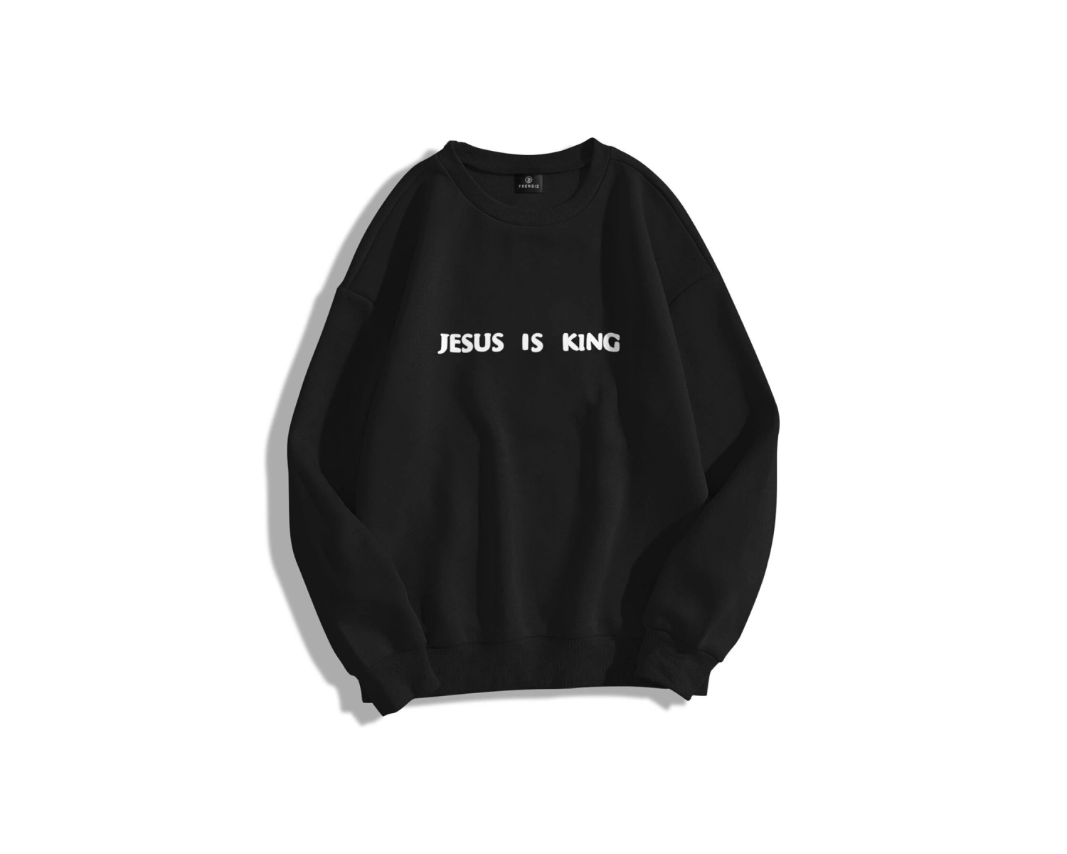Unisex Chicago Jesus Is King Bisiklet Yaka Sweatshirt Siyah