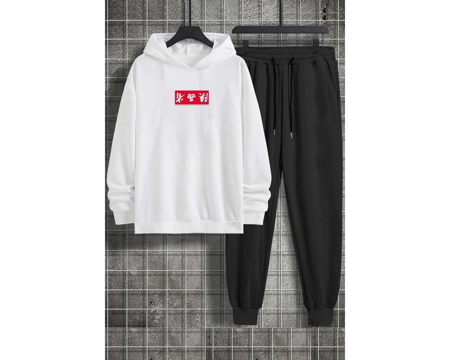 Unisex Chinesebox Baskılı Eşofman Takımı Kp-siyah-kırmızıejder-esh-siyah