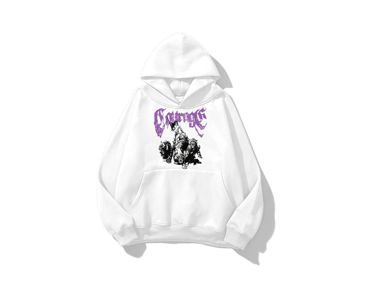 Unisex Courage Sweatshirt Hoodie Beyaz