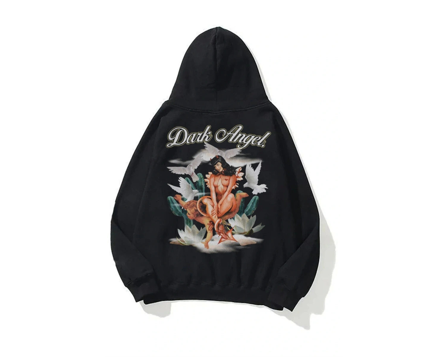 Unisex Dark Angel Sweatshirt Hoodie Siyah