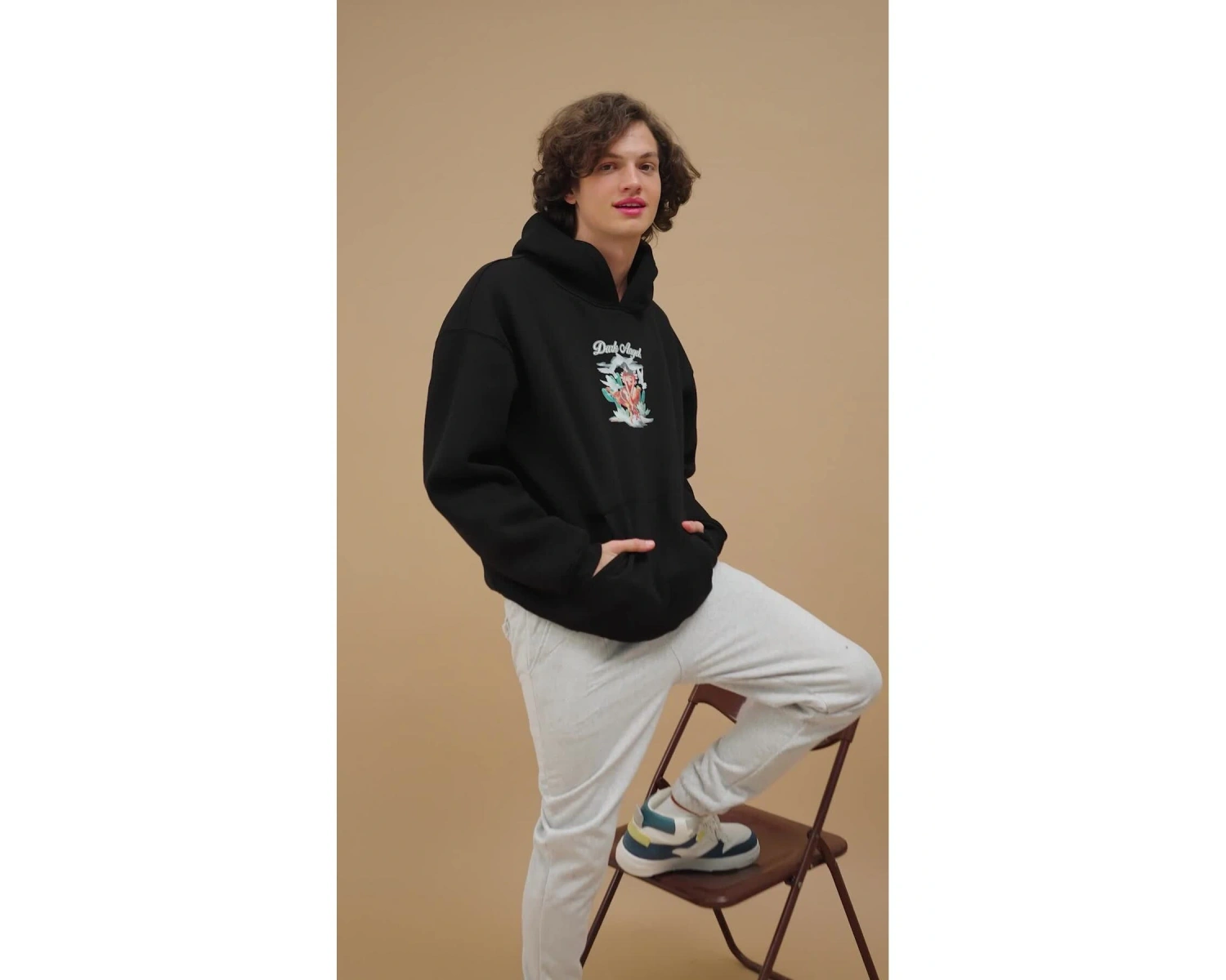 Unisex Dark Angel Sweatshirt Hoodie Siyah