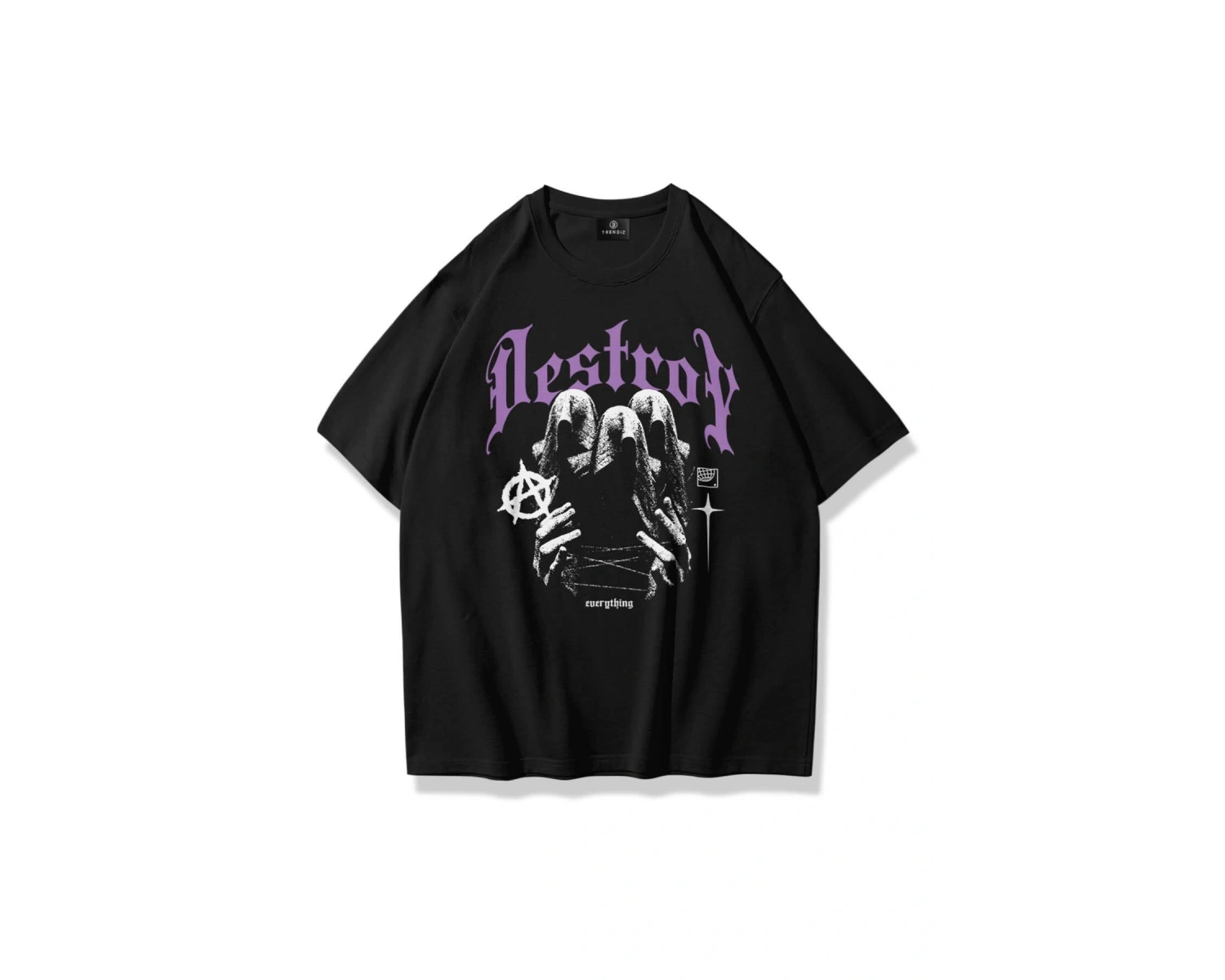 Unisex Destroy Tshirt Siyah