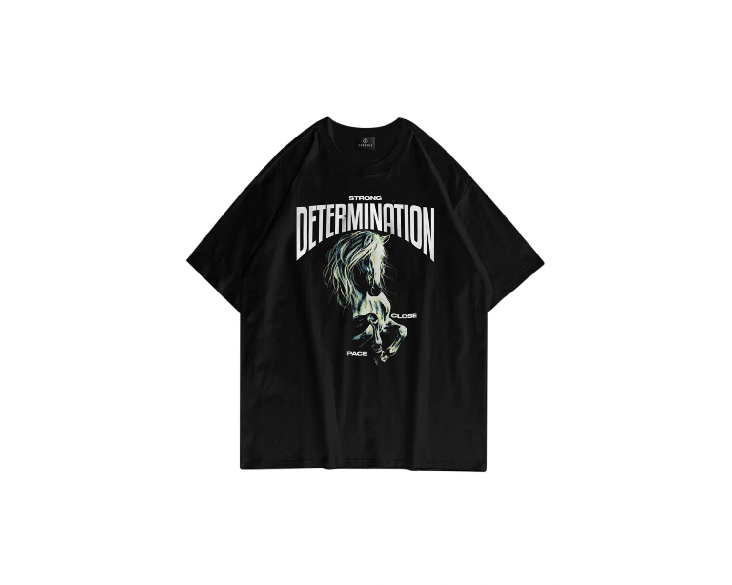 Unisex Determination Siyah Tshirt