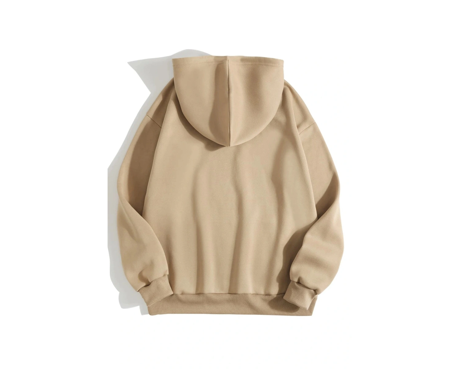 Unisex Dino Baskılı Oversize Kapüşonlu Pamuklu Sweatshirt Bej