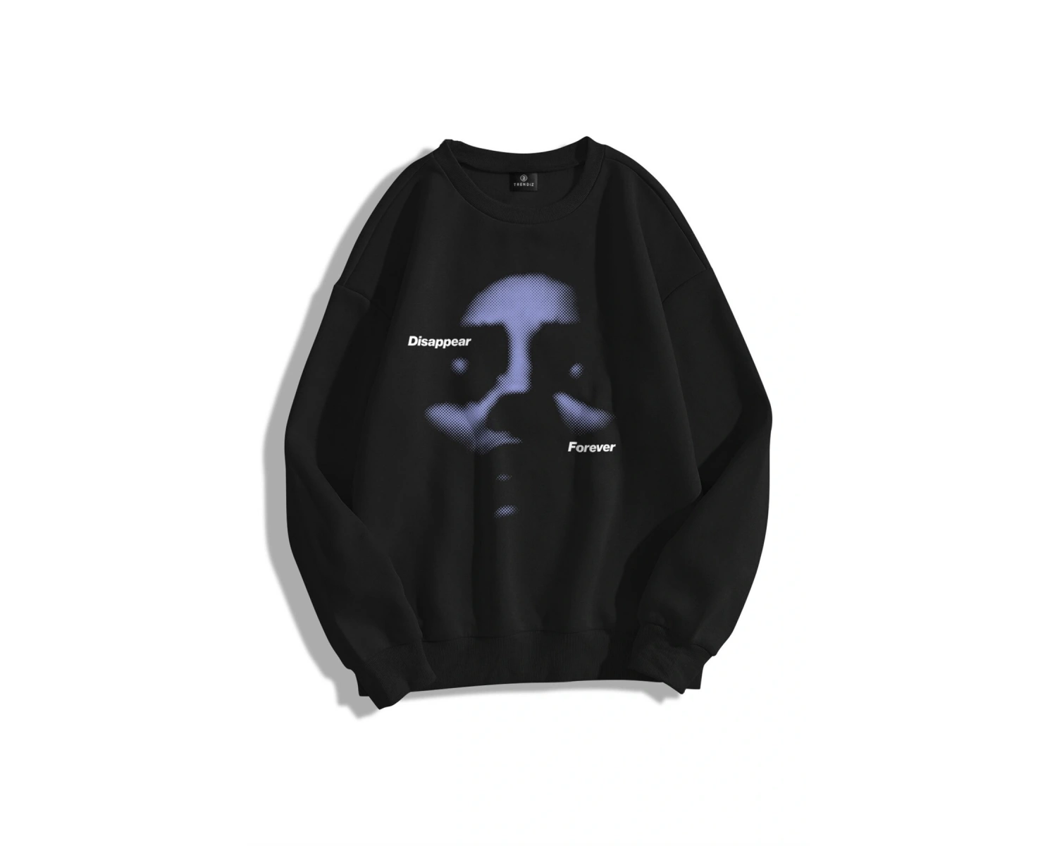 Unisex Disappear Forever Bisiklet Yaka Sweatshirt Siyah