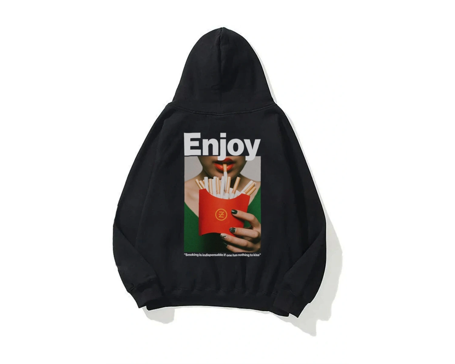Unisex Enjoy Sweatshirt Hoodie Siyah
