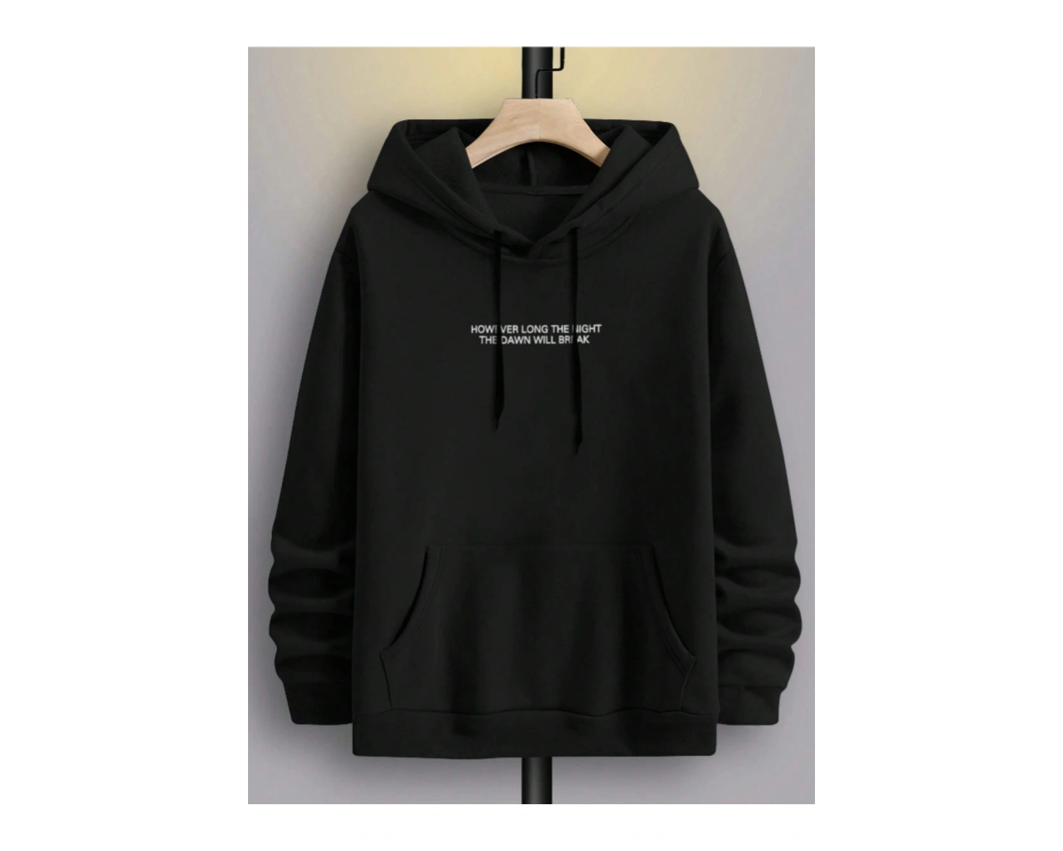 Unisex Erkek/Kadın BREAK Özel Renkli Baskılı Oversize Kapüşonlu Sweatshirt Siyah