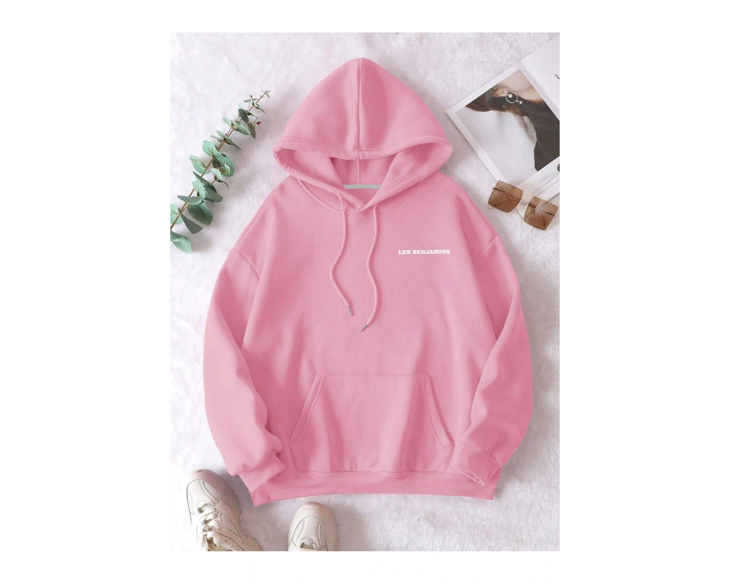 Unisex Erkek/kadın Efsane Model Renkli Özel Baskılı Oversize Kapüşonlu Sweatshirt Pembe