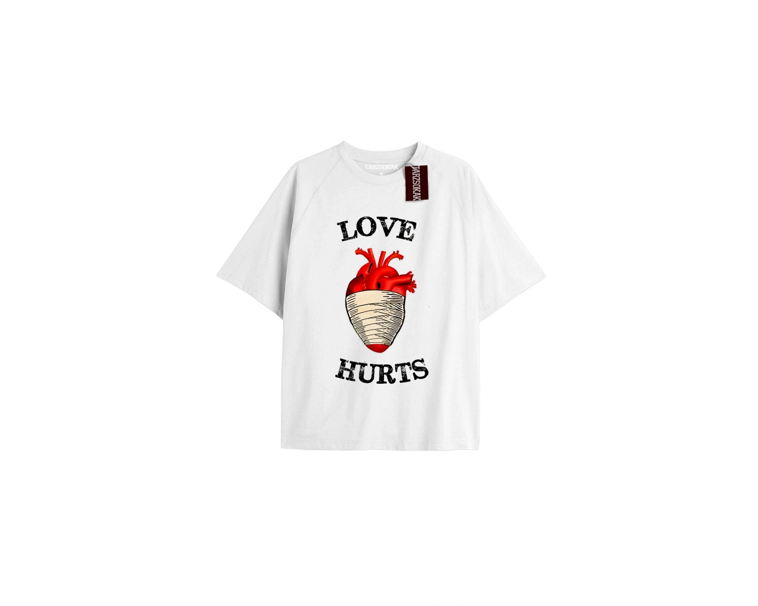 Unisex Erkek/kadın Kalp Kaburga T-shirt Siyah Kod 49