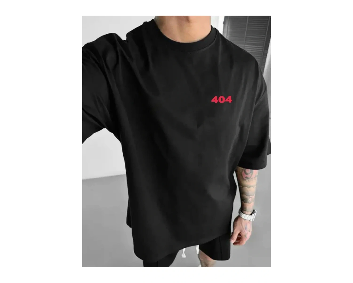 Unisex Error 404 Not Foun Baskılı Oversize %100 Pamuk