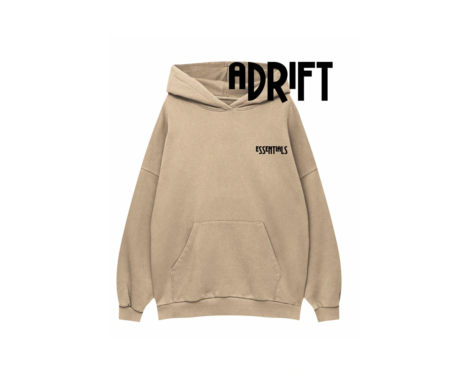 Unisex ESSENTİALS Özel Tasarım Swearshirt Hoodie Bej