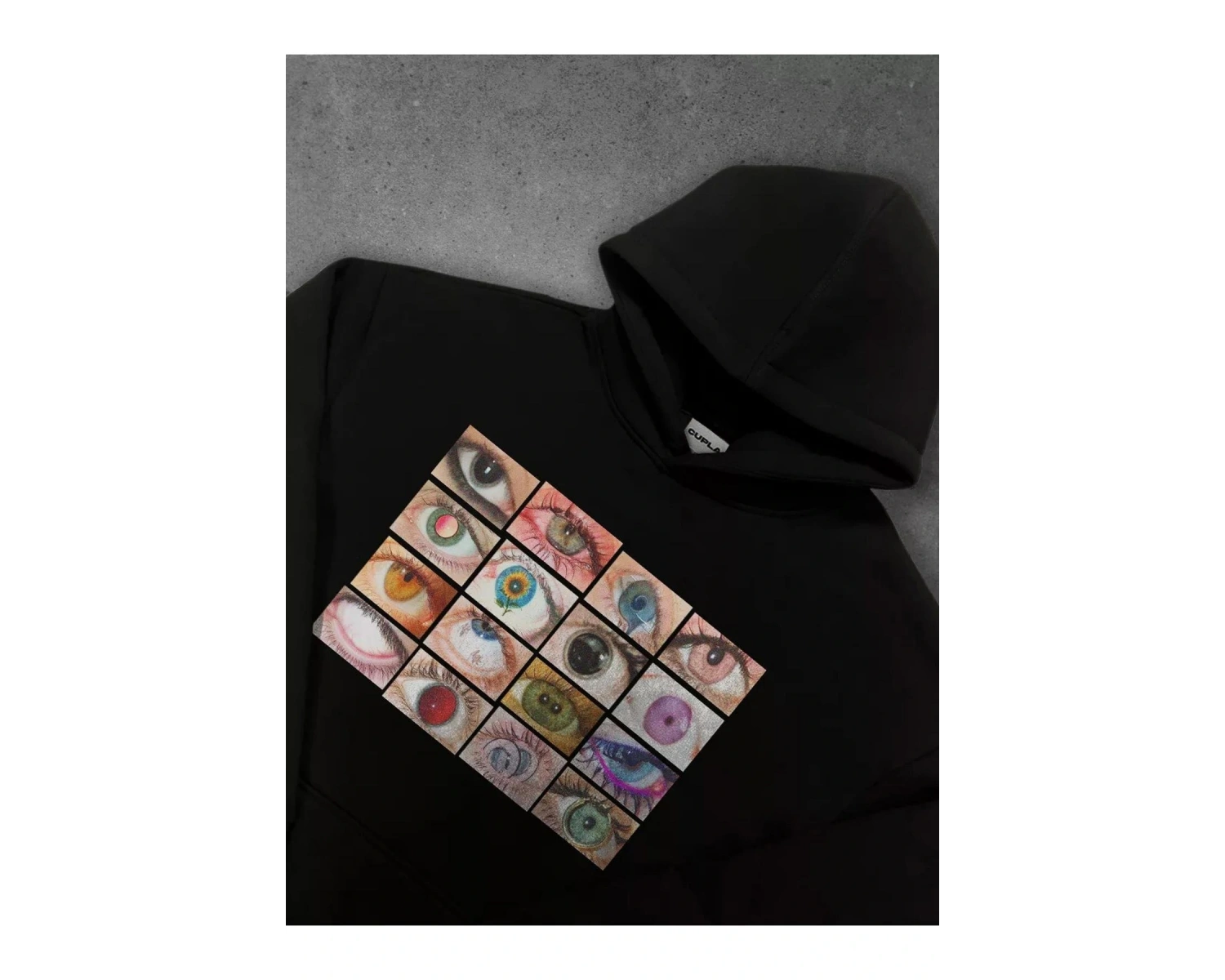 Unisex Eyes Sweatshirt Siyah